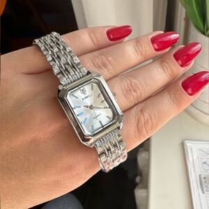 Women's Stainless Steel Square Quartz Watch
